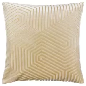 Evoke Cut Velvet Cushion Ivory, Ivory / 45 x 45cm / Polyester Filled