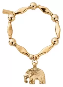 ChloBo GBCHU431 Chunky Elephant Charm Gold Plated Bracelet Jewellery