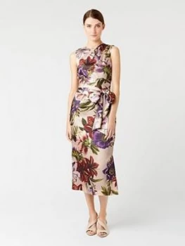 HOBBS Printed Thao Dress - Blush Multi, Blush Multi, Size 12, Women