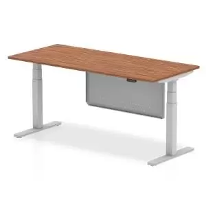 Air 1800 x 800mm Height Adjustable Desk Walnut Top Silver Leg With