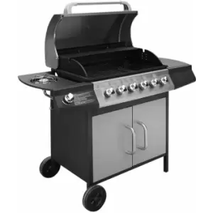 Vidaxl - Gas Barbecue Grill 6+1 Cooking Zone Black and Silver Multicolour