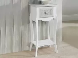 LPD Brittany Grey and White 1 Drawer Bedside Cabinet Assembled