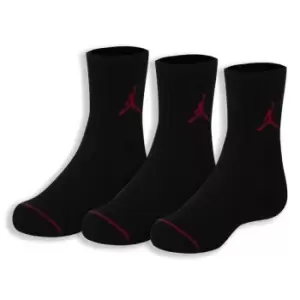 Air Jordan 3 Pack Crew Socks Juniors - Black