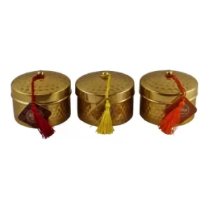 Set of 3 Kasbah Design Candlepots With Tassels