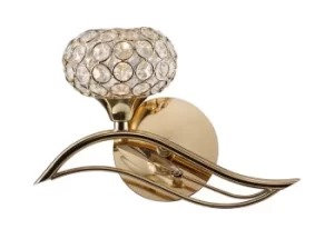 Leimo Wall Lamp Switched 1 Light Left French Gold, Crystal