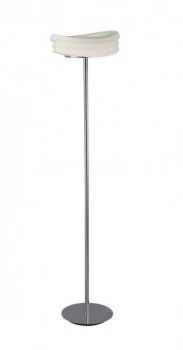 Floor Lamp 2 Light E27, Polished Chrome, Frosted White Glass