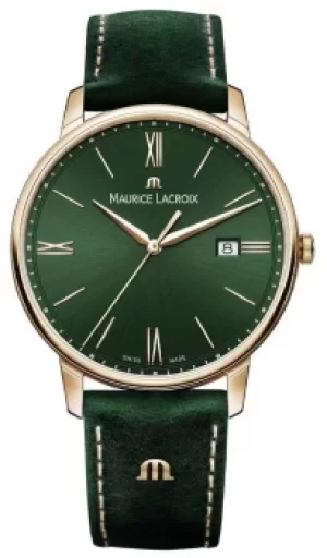 Maurice Lacroix Elrios Smoked Green Leather Strap Gold Watch