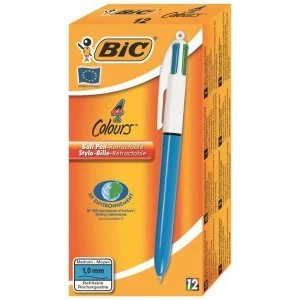 Bic 4 Colour Retractable Ballpoint Pen 1.0mm Tip 0.3mm Line BlueBlack RedGreen Bulk Pack January December 2019
