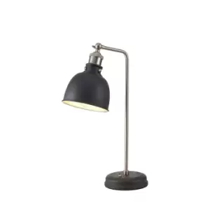 Carmel Adjustable Table Lamp, E27, Graphite, Satin Nickel, Silver