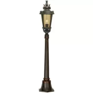 Elstead Baltimore - 1 Light Medium Outdoor Post Lantern Weathered Bronze IP44, E27