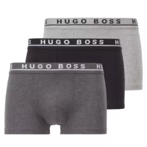 Boss 3 Pack Logo Boxer Trunks - Grey