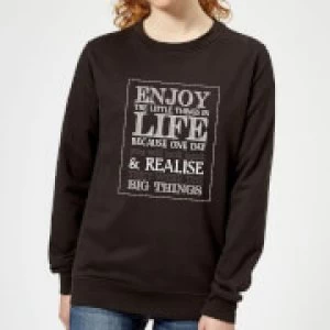 Enjoy The Little Things In Life Womens Sweatshirt - Black - 5XL