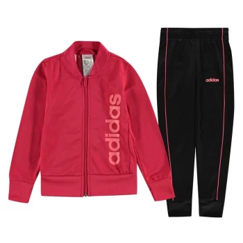 adidas Linear Poly Tracksuit Girls - Red