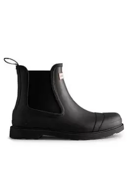 Hunter Mens Commando Chelsea Boot Wellie - Black, Size 7, Men