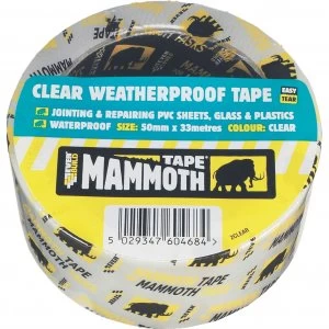 Everbuild Mammoth Weatherproof Clear Tape Clear 50mm 33m