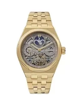 Ingersoll The Broadway Automatic Mens Watch With Pale Brown Dial And Stainless Steel Gold Bracelet - I12902
