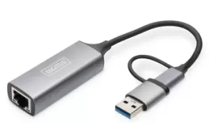 Digitus USB Type-C Gigabit Ethernet Adapter 2.5G, USB-C +...
