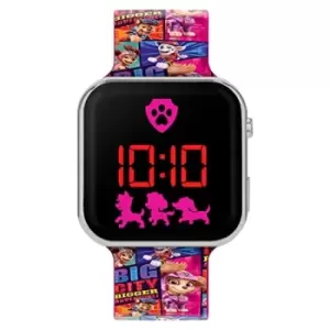 Nickelodeon Paw Patrol Pink LED Watch with Printed Silicone Strap PWM4006