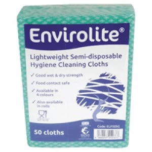 Envirolite Lightweight 480x360mm Green All Purpose Cloths ELF500