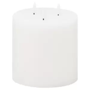 15cm x 15cm 3 Wick Natural Glow LED White Candle