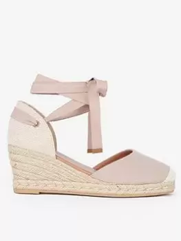 Barbour Candice Espadrille Tie Ankle Wedge Sandal - Nude, Beige, Size 3, Women