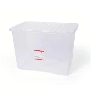 5 Star Office Storage Box Plastic with Lid Stackable 60 Litre 600 x 400 x 330 mm Clear