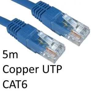RJ45 (M) to RJ45 (M) CAT6 5m Blue OEM Moulded Boot Copper UTP Network Cable