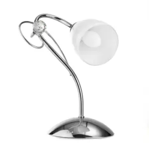 Luigia Glass Table Lamp, Chrome, Glass