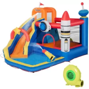 5 in 1 Kids Bouncy Castle Large Water Slide Water Gun with Air Blower - Outsunny