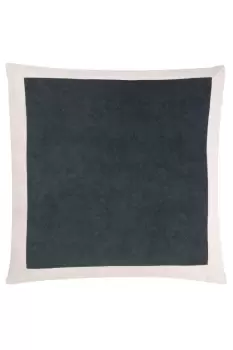 Auden Linen Bordered Velvet Polyester Filled Cushion