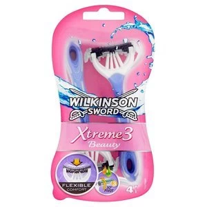 Wilkinson Sword Xtreme 3 Beauty Disposable Razor x4