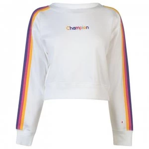 Champion Rainbow Tape Crew Sweater - White
