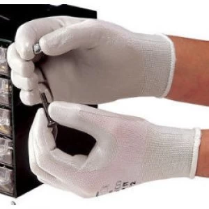 Polyco Gloves Knitted Nylon Nitrile Size 8 Grey White