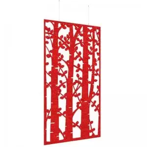 Piano Chords acoustic patterned hanging screens in red 2400 x 1200mm