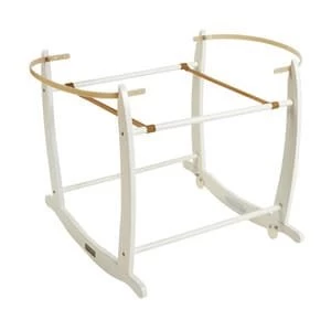 Clair de Lune Wooden Deluxe Rocking Moses Basket Stand White