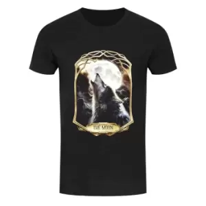 Deadly Tarot Mens Obsidian The Moon T-Shirt (XL) (Black)