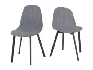 Seconique Berlin Set of 4 Grey Fabric Dining Chairs