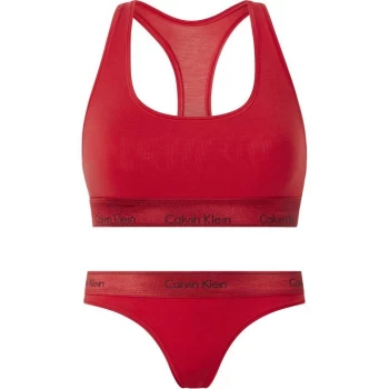 Calvin Klein Basic Bralette and Bottom Set - VJU Rustic Red