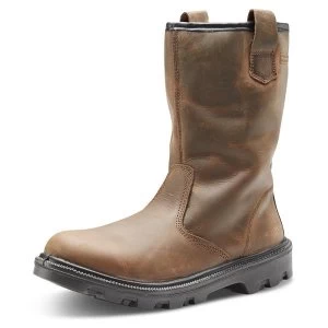 Click Footwear Sherpa Rigger Boot Dual Density PU Rubber Size 6 Brown