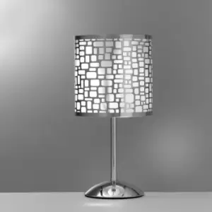 Onli Bruce Table Lamp With Round Shade, Silver