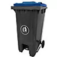 GPC Grey Pedal Wheeled Bin with Blue Lid, 240L