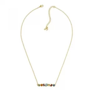 Ladies Adore Gold Plated Mixed Crystal Bar Necklace