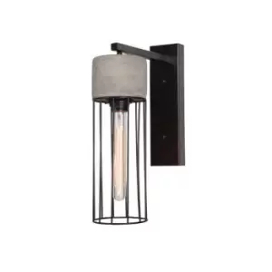 Ayios Sconce Wall Lamp 1 Light Concrete Steel Black