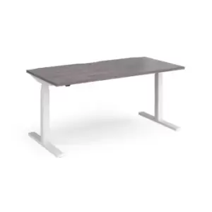 Dams Elev8 Touch straight sit-stand desk 1600mm x 800mm - white frame, grey oak