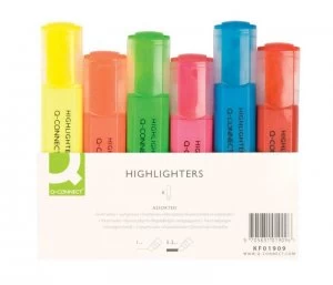 Q-Connect Assorted Highlighter Pens - 6 Pack