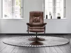 Birlea Memphis Tan Faux Leather Swivel Chair and Footstool