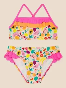 Accessorize Girls Fruit Print Bikini - Multi, Size Age: 5-6 Years, Women