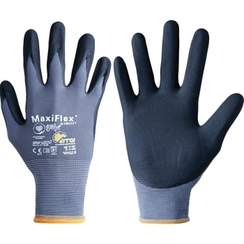 42-874 MaxiFlex Ultimate Palm-side Coated Grey/Black Gloves - Size 9