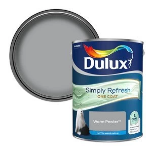 Dulux Simply Refresh One Coat Warm Pewter Matt Emulsion Paint 5L