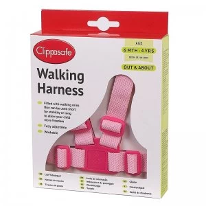 Clippasafe Walking Harness and Reins 6 Months - 4 Years Pink